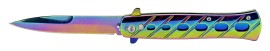 9.25" Titanium Rainbow Stiletto Automatic Knife Bayo
