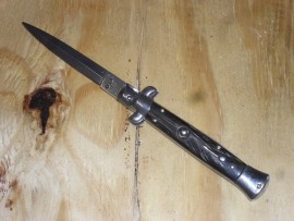 AB/SKM 9 Inch Dark Horn Italian Stiletto Automatic Knife Dagger