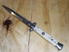 AB/SKM 9 Inch Imitation Ivory Italian Stiletto Automatic Knife Bayo