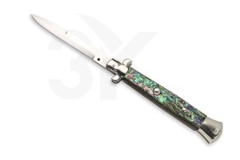 AGA Campolin 15 Inch Stiletto Automatic Knife Abalone Bayo