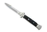 AGA Campolin 9" Maltese Cross Stiletto Automatic Knife Ebony Wood Bayo