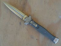 AGA Campolin Zero G-10 Green Leverlock Automatic Knife Satin Dagger