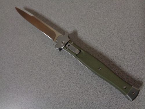 AGA Campolin Zero Plus G-10 Green Leverlock Automatic Knife Satin Bayo