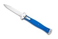 AGA Campolin Zero + Blue Aluminum Leverlock Automatic Knife Bayonet Satin Plain