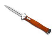 AGA Campolin Zero + Orange Aluminum Leverlock Automatic Knife Dagger Polished Plain
