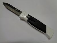 AKC 8.5" Black Finger 777 White D/A OTF Automatic Knife Black Dagger