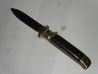 AKC 8 Inch Ebony Wood Leverlock Shot Puller Brass Automatic Knife