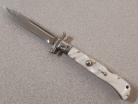 AKC 9" Roma Automatic Swinguard Knife White Pearlex