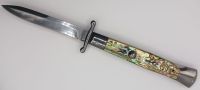 AKC 10 inch Swinguard Abalone Bayonet Italian Stiletto Automatic Knife