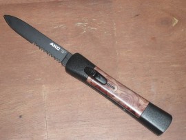 AKC Concord Briarwood Italian OTF Automatic Knife Black Serr