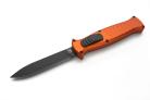 AKC EVO Orange D/A OTF Italian Automatic Knife Black Flat Grind