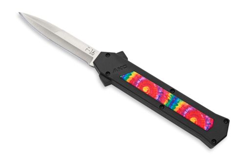 AKC F-16 Tye Dye D/A OTF Automatic Knife Bayo