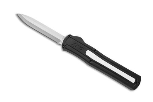 AKC F-20 D/A Drop Point OTF Auto Black White (Satin)