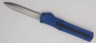 AKC F-20 D/A OTF Automatic Knife Blue Satin Dagger (8.4" Overall)