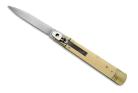 AKC-WORLD Imitation Ivory Slim Lever Lock Automatic Knife Flat Blade