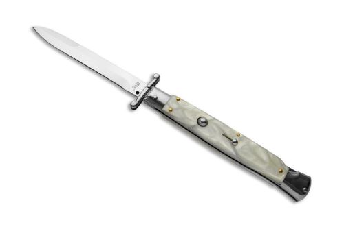 AKC World 11" Imitation Pearl Italian Swinguard Automatic Knife