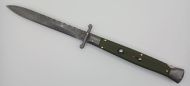 AKC World 11" OD Green G10 File Work Damascus Italian Swinguard Automatic Knife