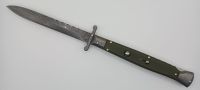AKC World 11" OD Green G10 File Work Damascus Italian Swinguard Automatic Knife