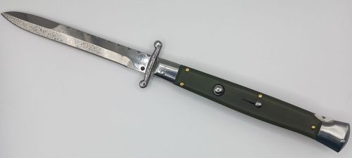 AKC World 11" OD Green G10 File Work Italian Swinguard Automatic Knife