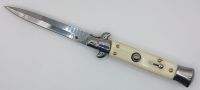 AKC World 9" Imitation Ivory Italian Stiletto Automatic Knife Bayonet Satin