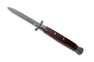 AKC World 11" Snakewood File Work Damascus Italian Swinguard Automatic Knife