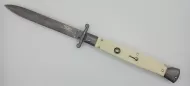 AKC World Italian 11" Imitation Ivory Damascus Automatic Swinguard Knife