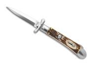 AKC World Medici 7.3" Swinguard Automatic Knife Dagger Stag Horn