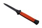 AKC X-Treme Shadow 11" Orange Stiletto Automatic Knife Black Bayo