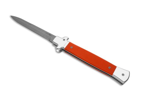 AKC X-Treme Shadow 11" Orange Stiletto Automatic Knife Stone Washed  Bayo