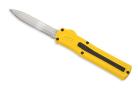 AKC F-20 Yellow Italian OTF Automatic Knife Satin Dagger