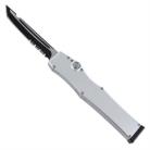 Activator Silver Single Action OTF Automatic Knife Black Tanto Serrated