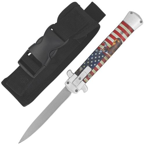 American Flag High Speed OTF Knife with Deer Inlay