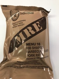 US MRE Menu #16 Rib Shaped Barbacue Flavor Pork Patty