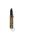 Army Lighter Keychain Side Opening Automatic Knife