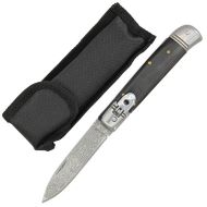 Automatic Land to Surf Bovine Horn Lever Lock Switchblade Knife