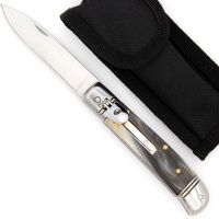 Automatic Land to Surf Bovine Horn Lever Lock Switchblade Knife