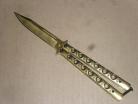 Balisong 9 Inch Heavy All Gold Folding Butterfly Knife