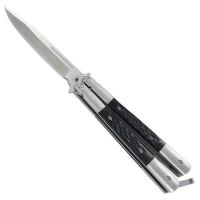 8.75" Butterfly Knife Black Balisong Satin Bayo