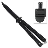 Balisong Black Heavy Arrows Butterfly Knife