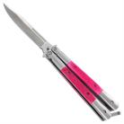 8.75 Inch Butterfly Knife Balisong Pink Bayo