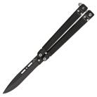 Bear And Son Black G10 Butterfly Knife Black Drop Point