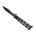 Bear And Son Silver Vein Butterfly Knife Black 115