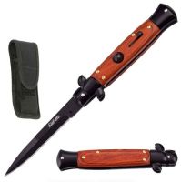 Best Value Black Pakkawood Milano Stiletto Automatic Knife (8.75" Overall)