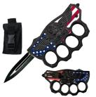 Biker USA Knuckle OTF Trench Knife D/A Auto Switchblade Dagger