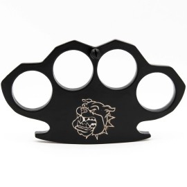 Black Brass Knuckles Belt Buckle Paper Weight Bad Dog