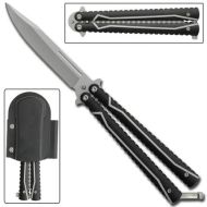 Black Jagged Edge Butterfly Knife