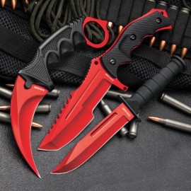 Black Legion Atomic Red Triple Set Survival Knives