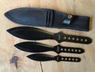 Various Size Black Throwing Knives 3 Piece Set