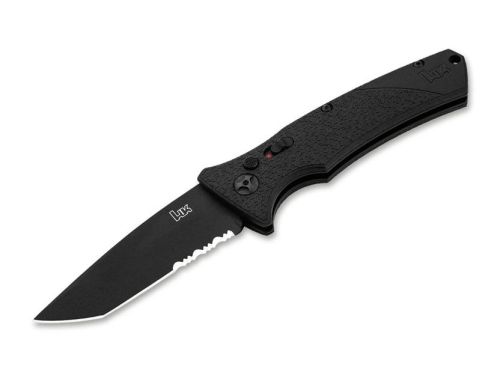 Boker Heckler & Koch FD01 Black Automatic Knife Tanto Black Serrated