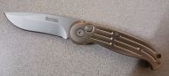 Boker Magnum Mini Satin Drop Point Automatic Knife Champagne